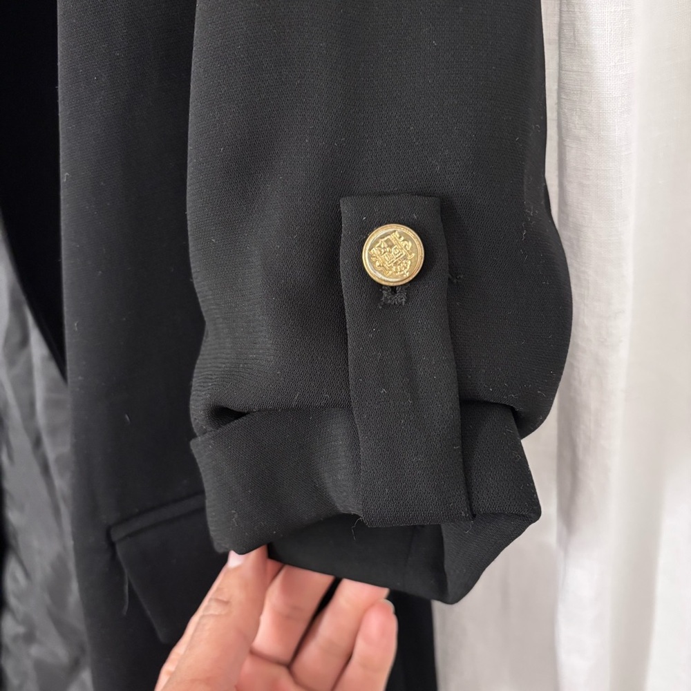 Zara Women's Long 3/4 Slv Black Blazer - Sz Small - Picture 3 of 7